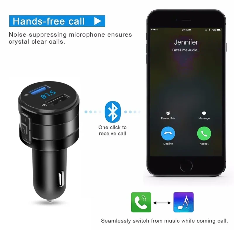 fm transmitter bluetooth for car