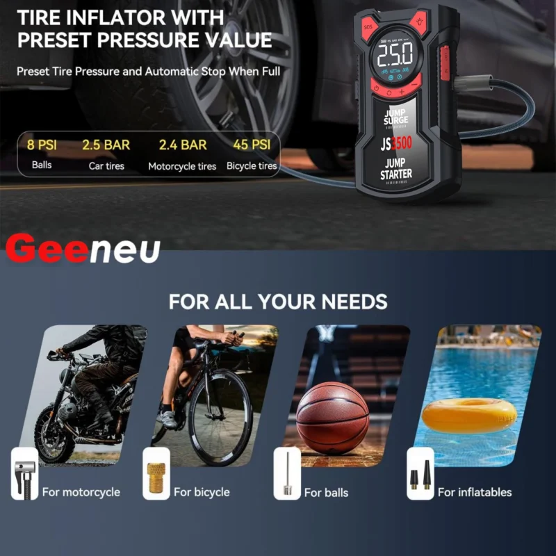 car jump starter and air compressor
