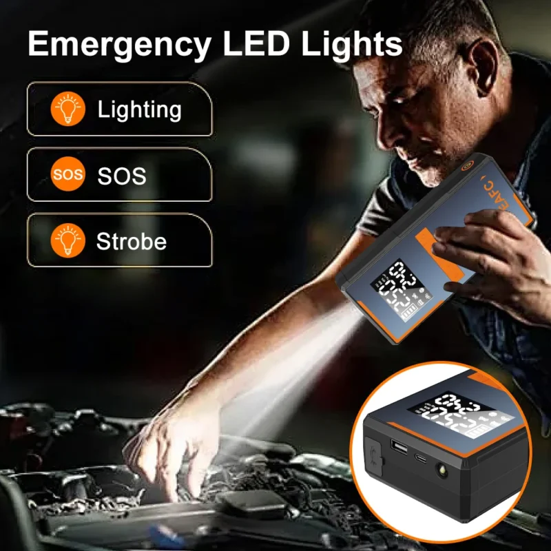 car tire inflator and jump starter