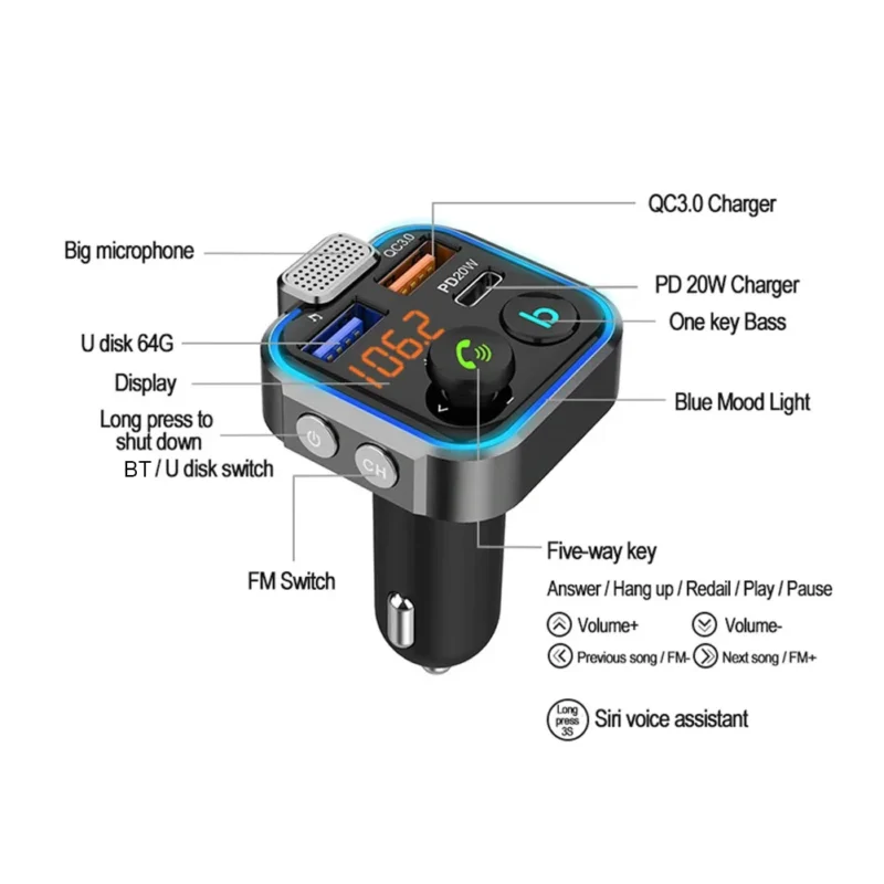 bluetooth fm transmitter car