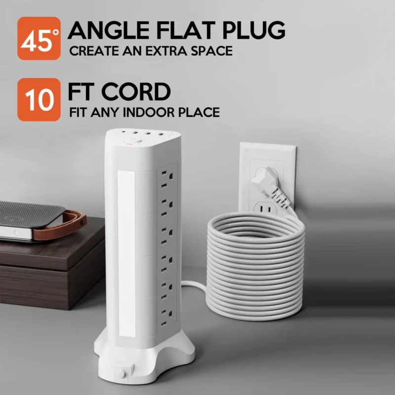 surge protector strip with long cord