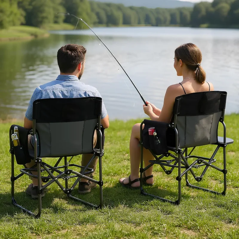 folding camp chair with dide table