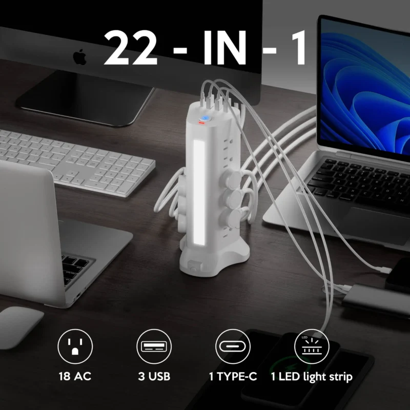 surge protector strip with long cord
