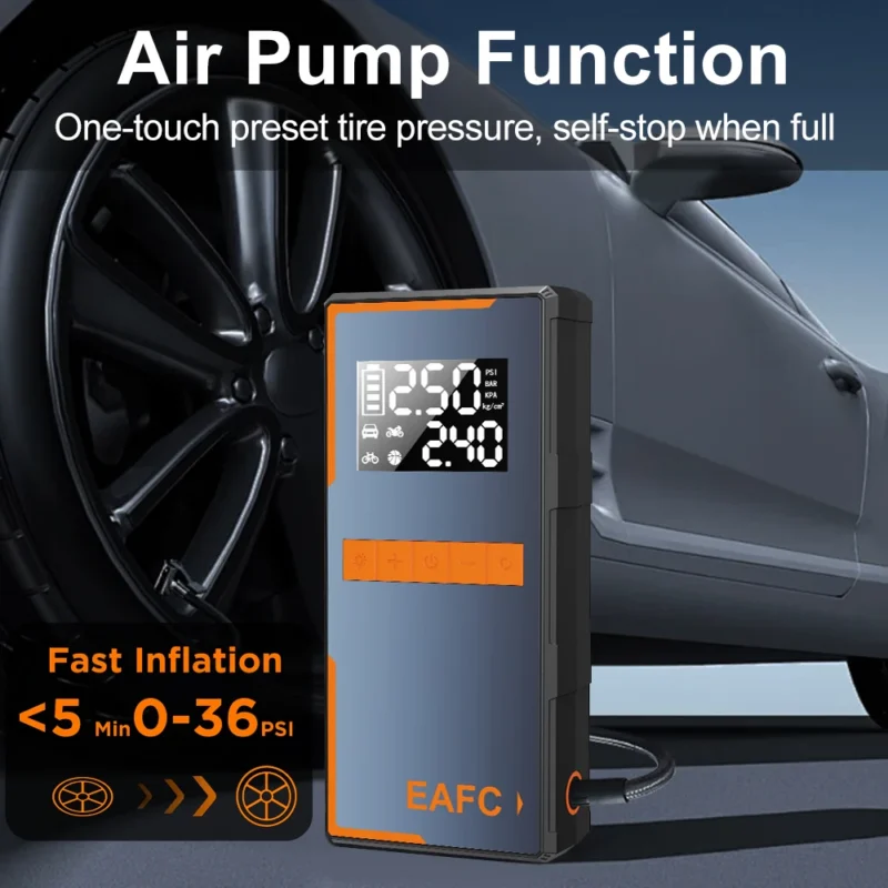 car tire inflator and jump starter