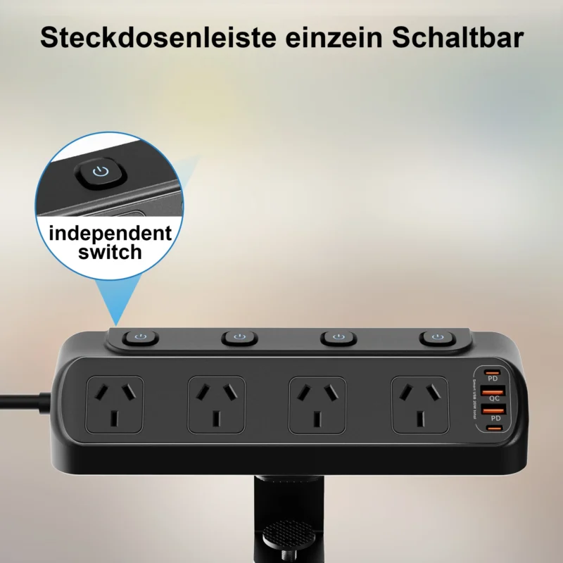 desk mountable power strip