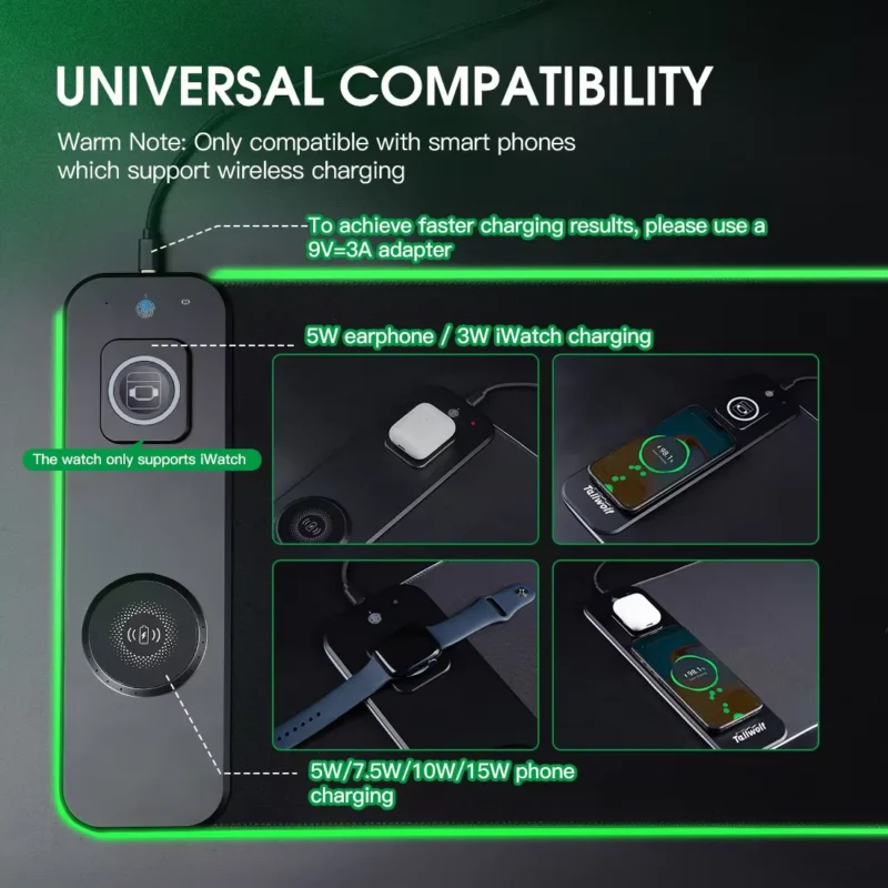 wireless charging desk mat