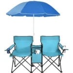 double folding camping chair with umbrella