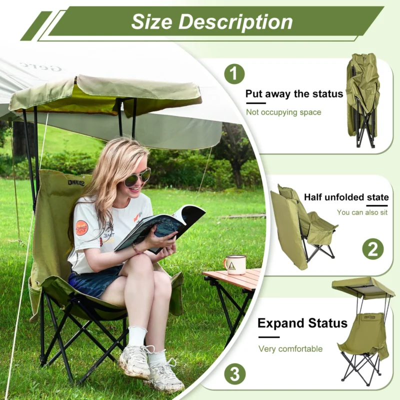 canopy folding camp chair