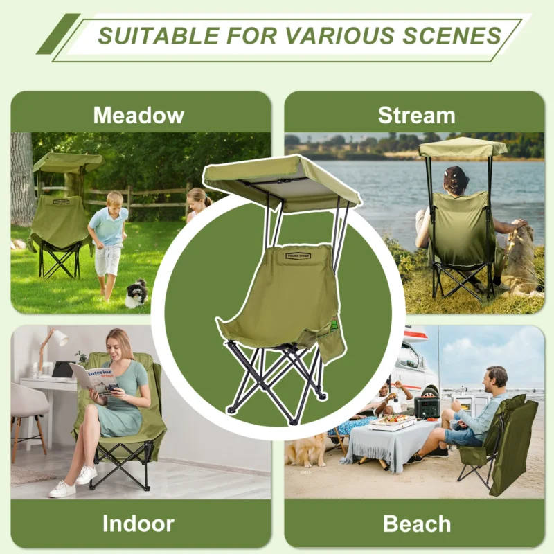 canopy folding camp chair