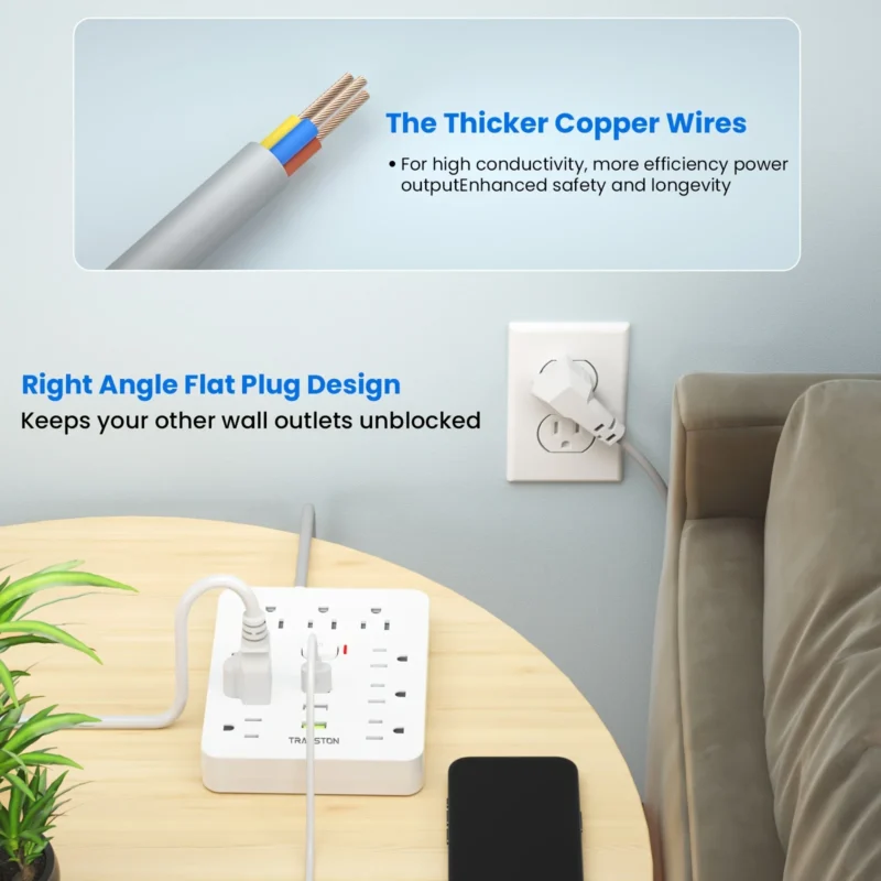 surge protector with long cord