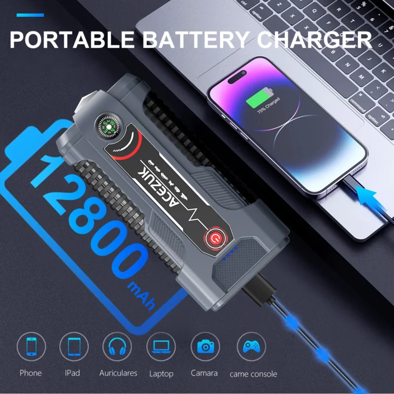 car battery charger and jump starter