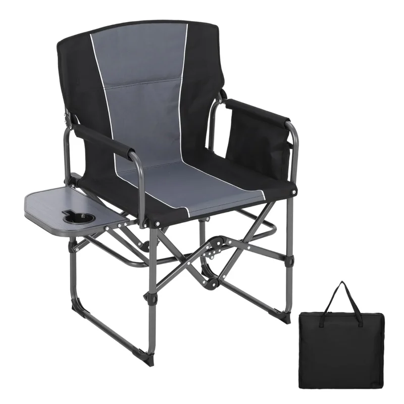 folding camp chair with dide table