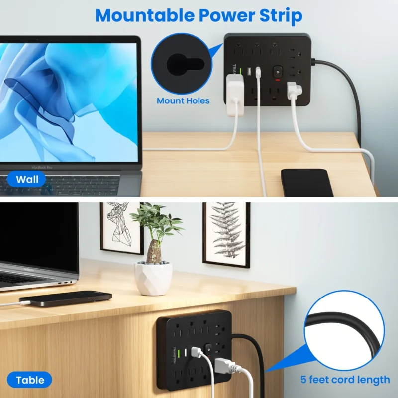 surge protector with long cord