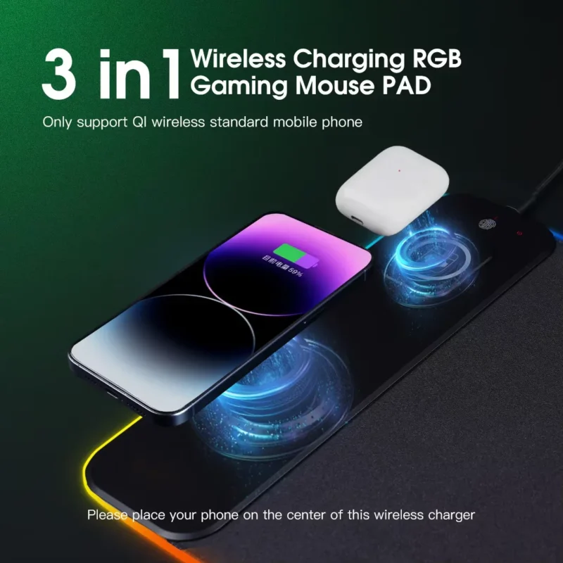 wireless charging desk mat