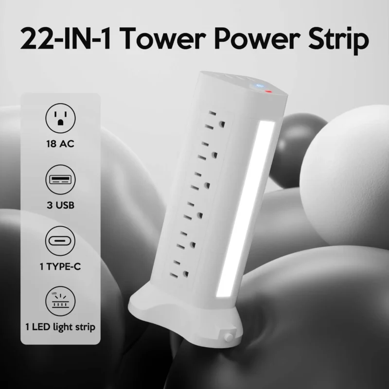 surge protector strip with long cord