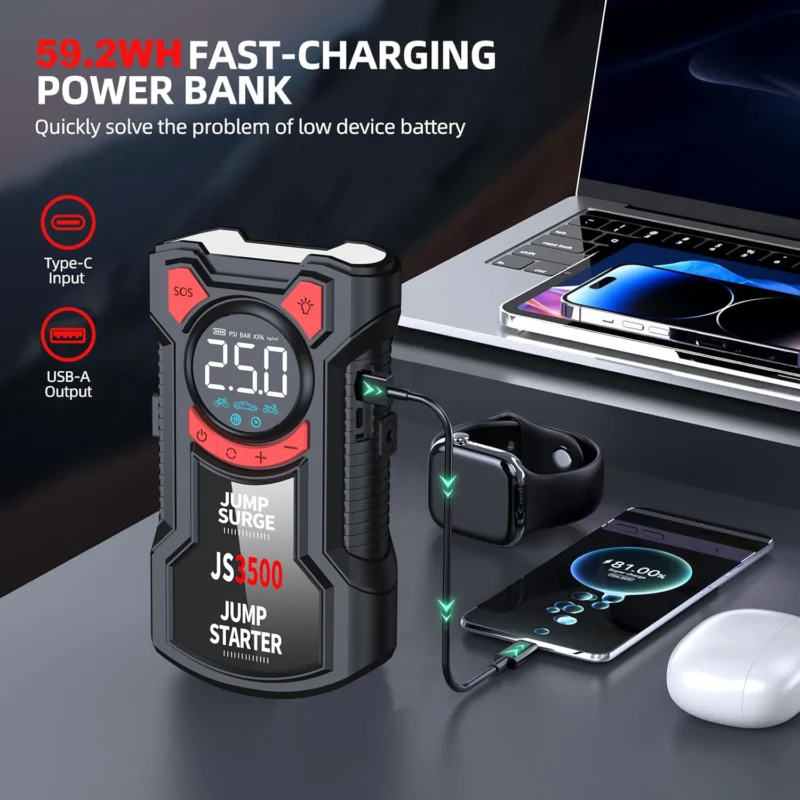 car jump starter and air compressor